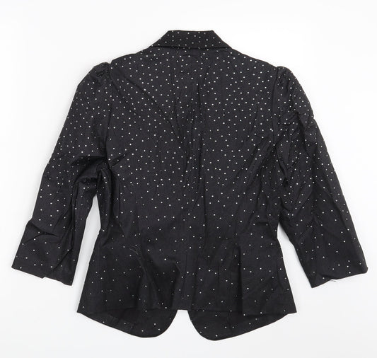 A wear Womens Black Polka Dot Jacket Blazer Size 12