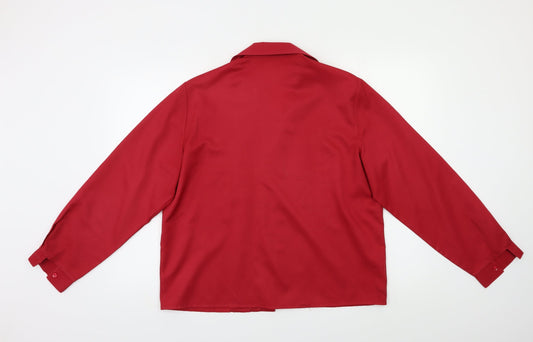 M&S Womens Red Basic Button-Up Size 14