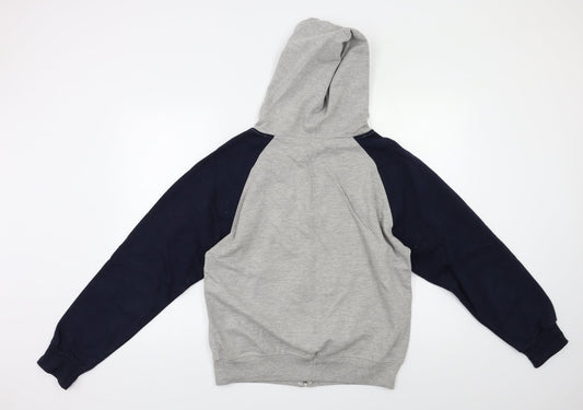 bay beauty Womens Grey Full Zip Hoodie Size L