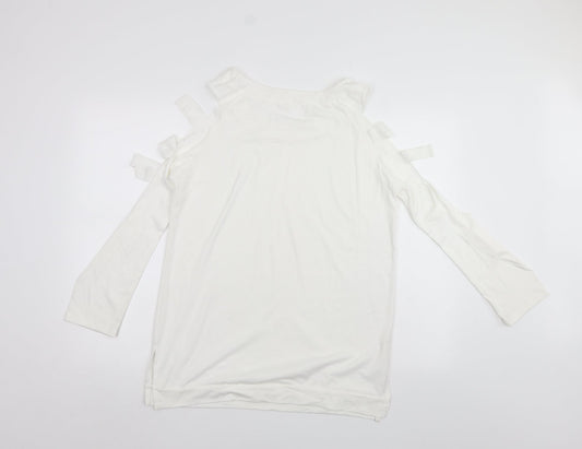 ZY Womens White Pullover Jumper Size 2XL