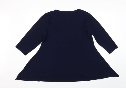 Joanna Hope Womens Blue Basic Blouse Size 18