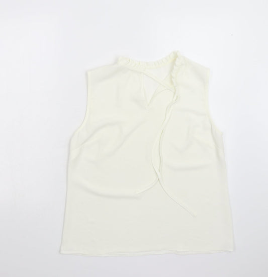 Preworn Womens Ivory Basic Blouse Size M