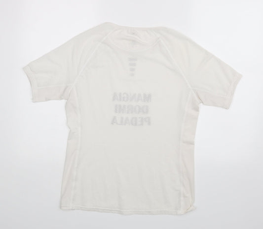 Preworn Womens White Basic T-Shirt Size 16