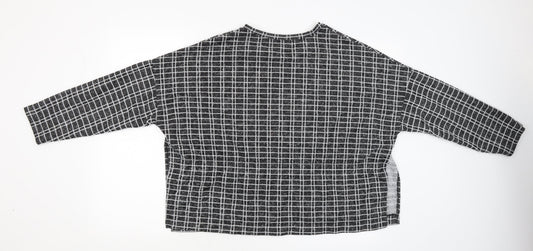 Zara Womens Black Check Pullover Jumper Size M