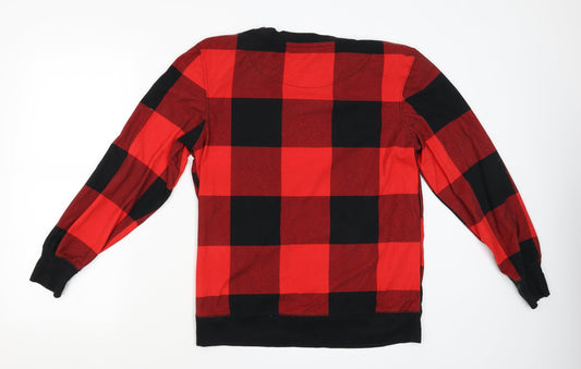 NEXT Womens Red Check Pullover Jumper Size M - The final sleigh