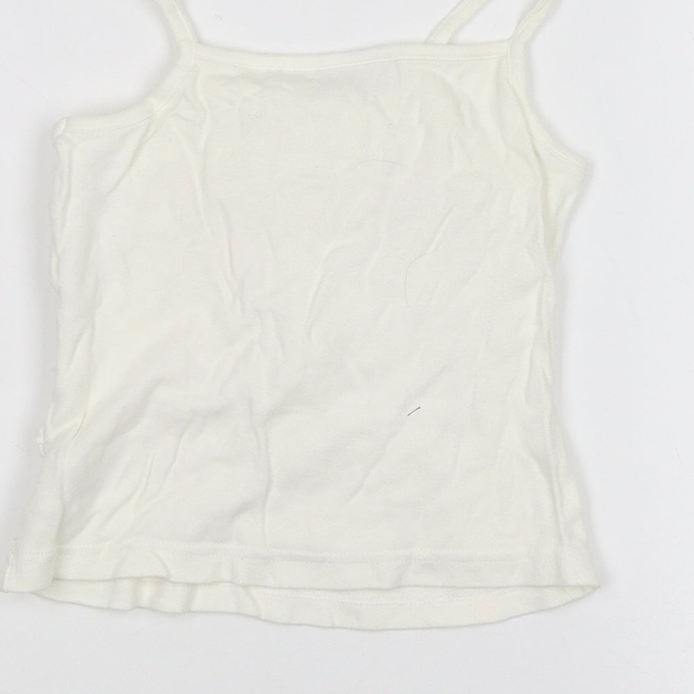 Brand and care label for Cherokee Baby White Basic Tank, size 12-18, Months