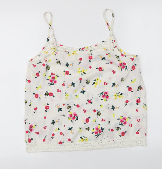 Henry Holland Womens White Floral Basic Blouse Size 12