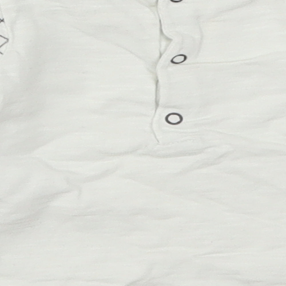 Brand and care label for Next Baby White Check Basic T-Shirt, size 0-3, Months