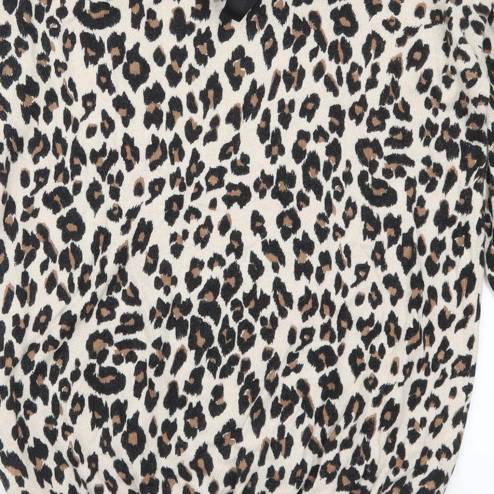 Wallis Womens Brown Animal Print Pullover Jumper Size S