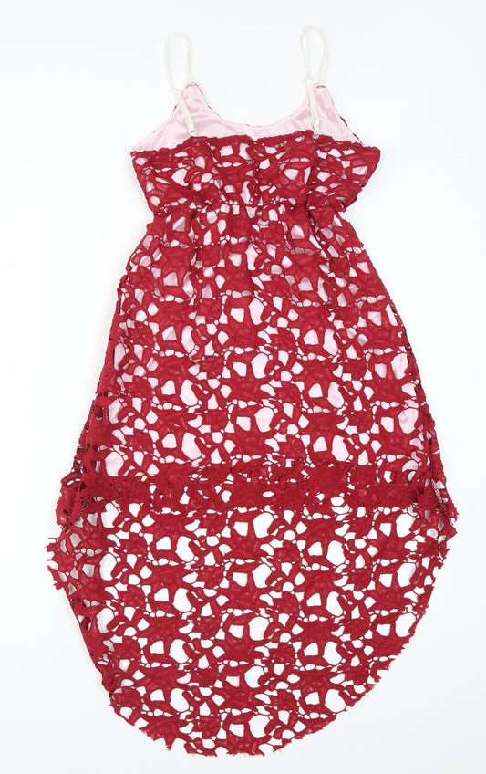 Preworn Womens Red Geometric A-Line Size S