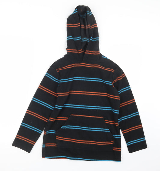 F&F Boys Black Striped Pullover Hoodie Size 10-11 Years