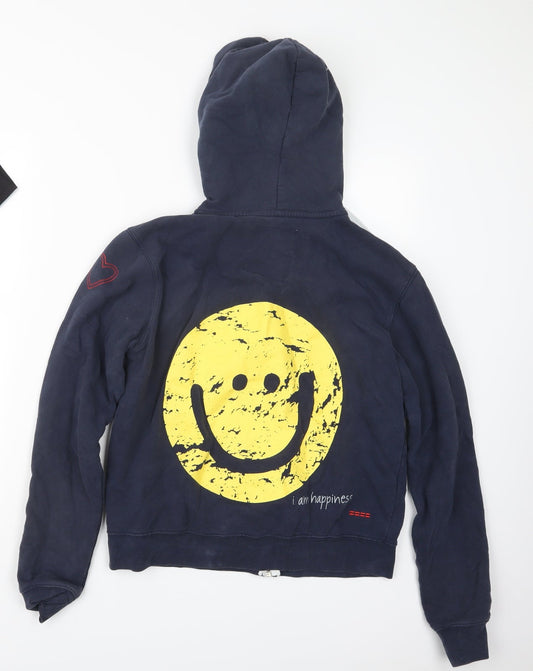 lovethislife Womens Blue Full Zip Hoodie Size S