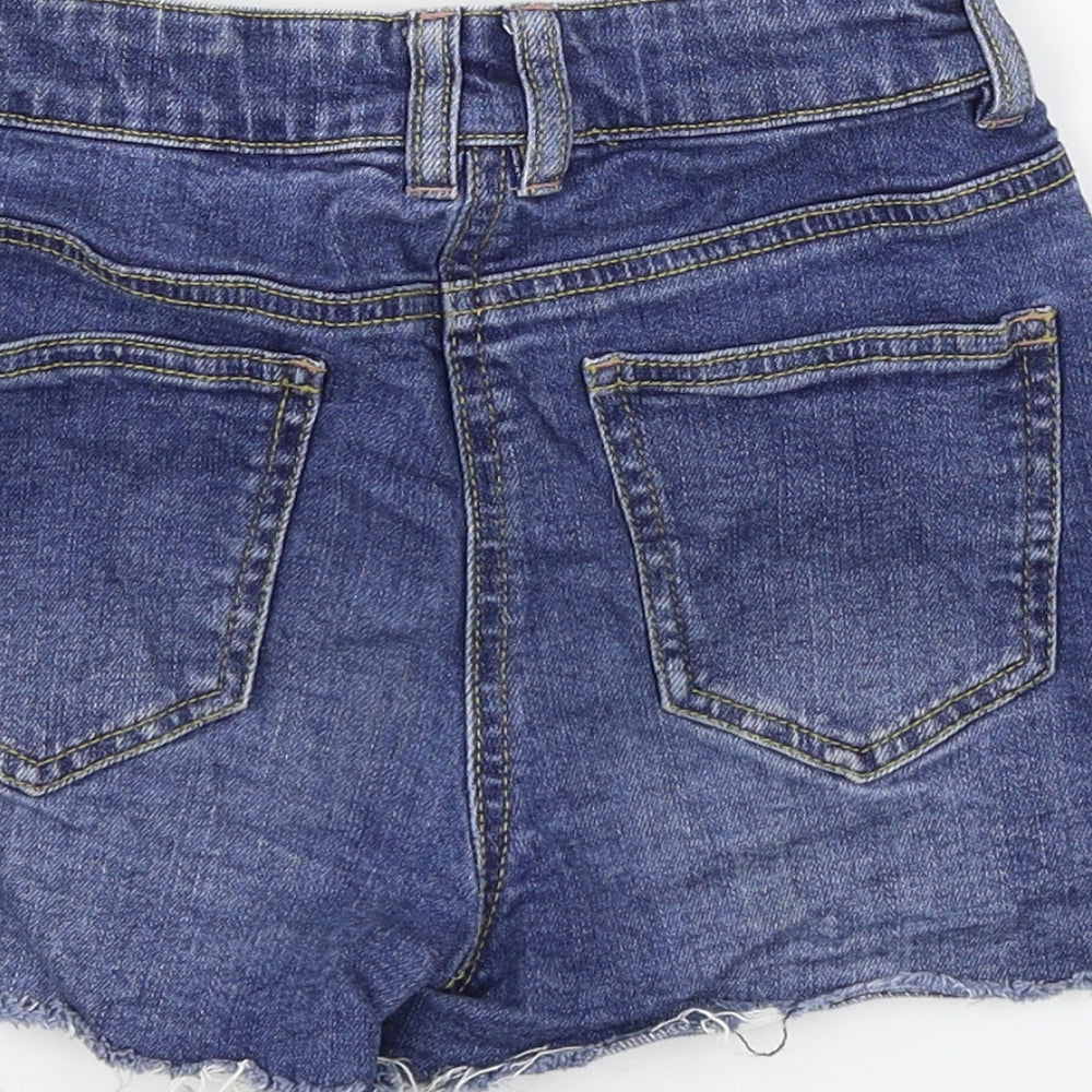 Candy Couture Girls Blue Denim Cut-Off Shorts Size 10 Years - Distressed
