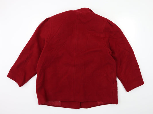 Preworn Womens Red Overcoat Coat Size 14