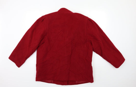 Preworn Womens Red Overcoat Coat Size M