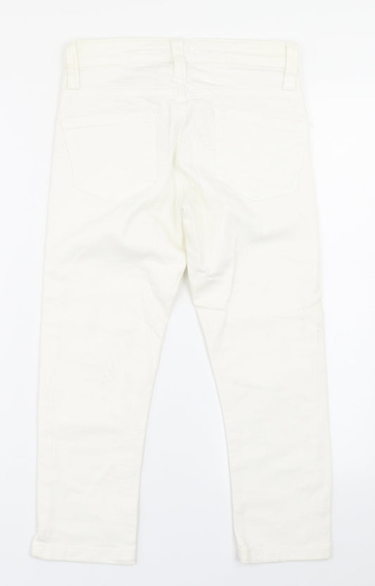 House of Denim Womens White Denim Cropped Jeans Size 8 L20 in