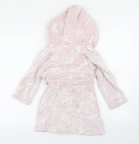Bluezoo Girls Pink Camouflage Top Robe Size 4-5 Years - Dog Print