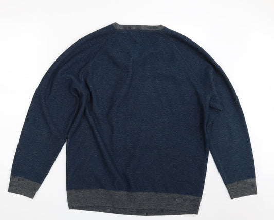 Easy Mens Blue Pullover Jumper Size L