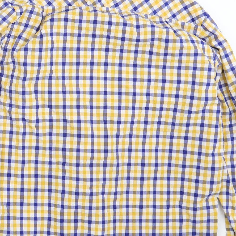 Thomas & CO. Mens Multicoloured Check Button-Up Size 15.5