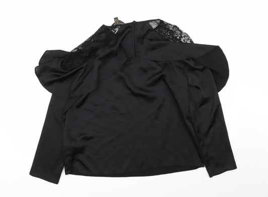 Lipsy London Womens Black Basic Blouse Size 12