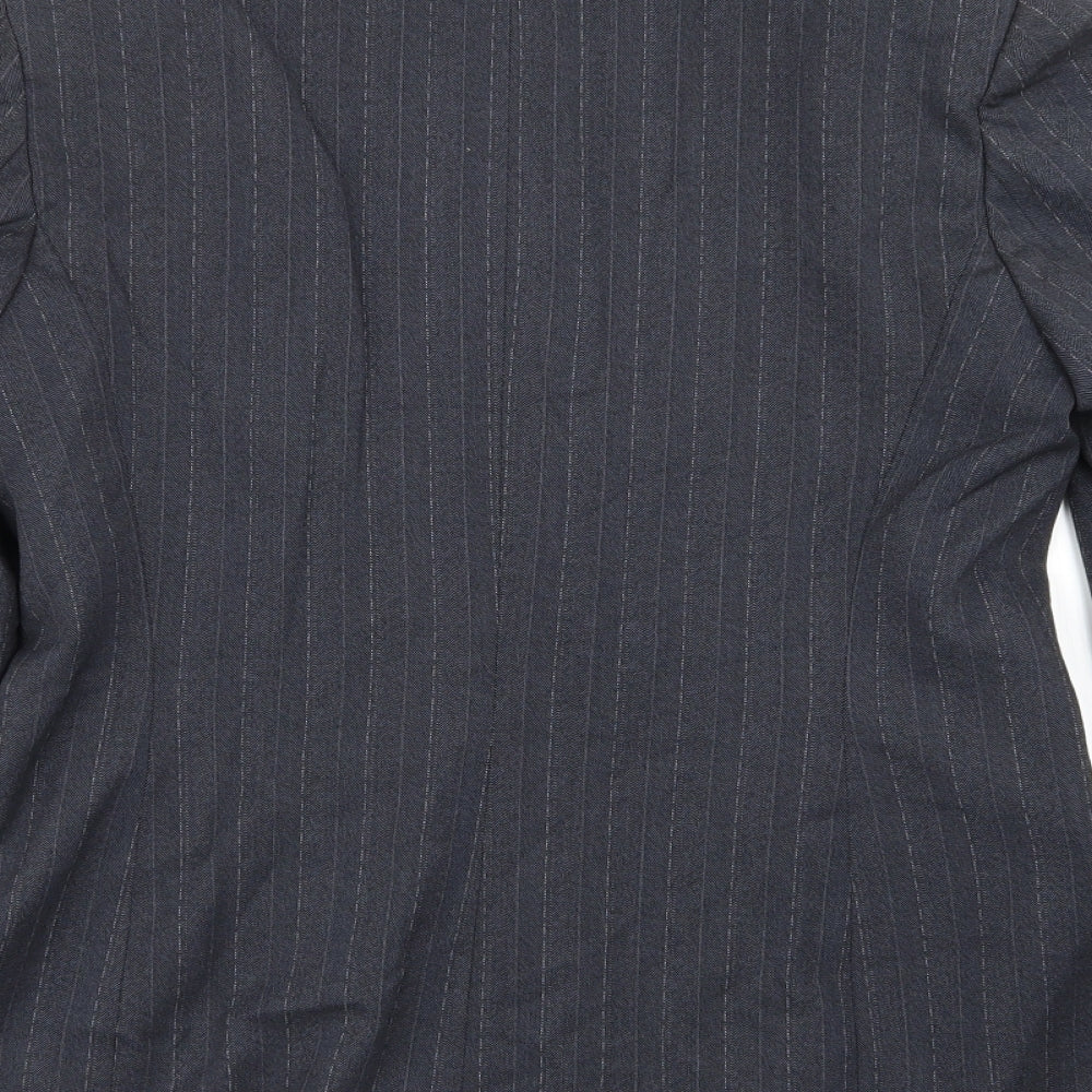 Debenhams Womens Grey Striped Jacket Blazer Size 10