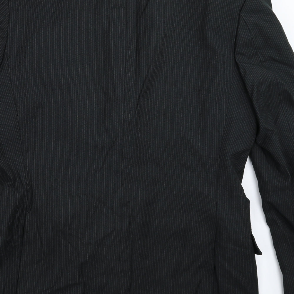 Burton Mens Black Striped Jacket Suit Jacket Size 36