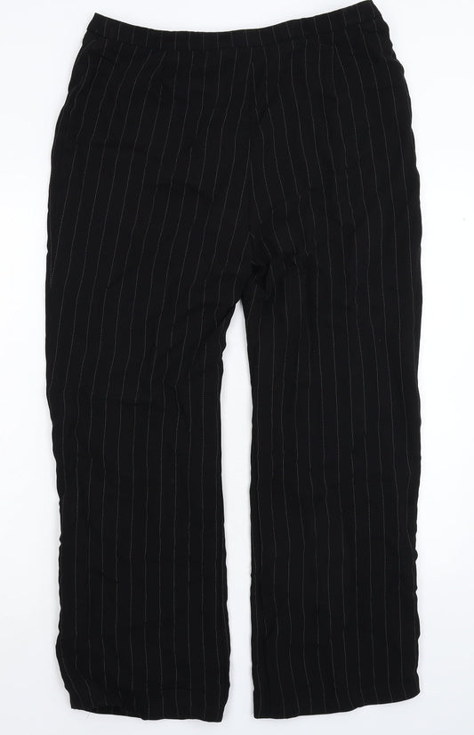 Preworn Womens Black Striped Dress Pants Trousers Size 32 in L29 in