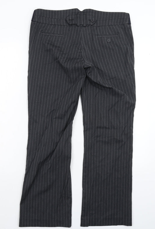 Mothercare Womens Grey Striped Trousers Size 34 in L30 in