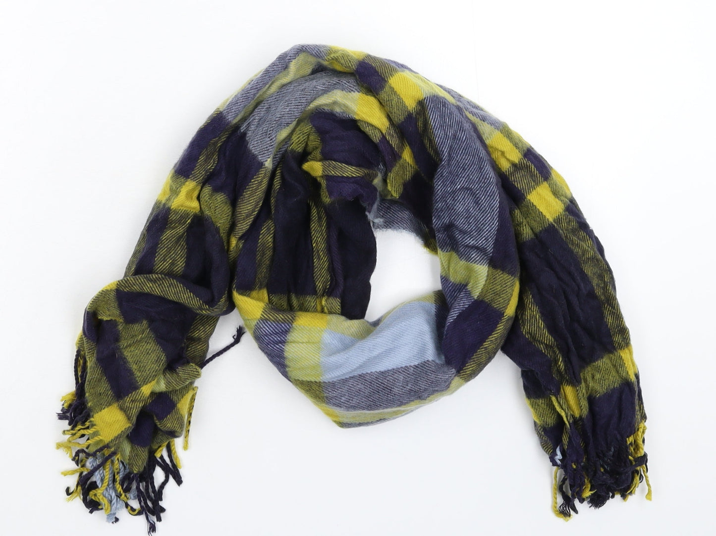 Preworn Womens Multicoloured Check Knit Scarf