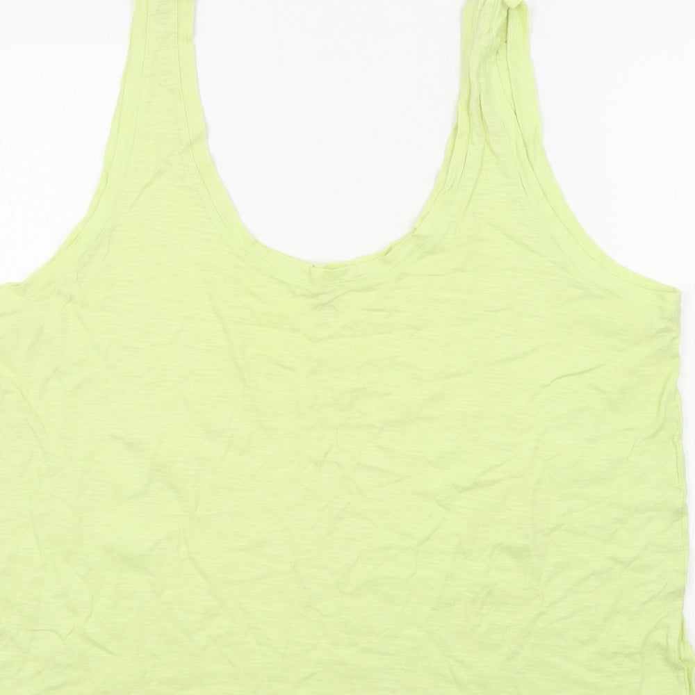 M&S Womens Yellow Colourblock Basic T-Shirt Size 20