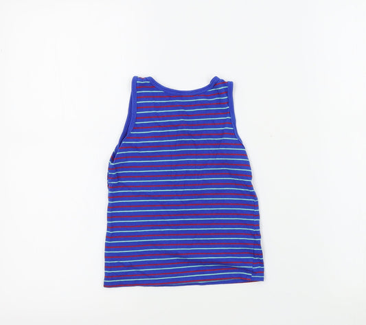 George Boys Blue Striped Basic T-Shirt Size 4-5 Years