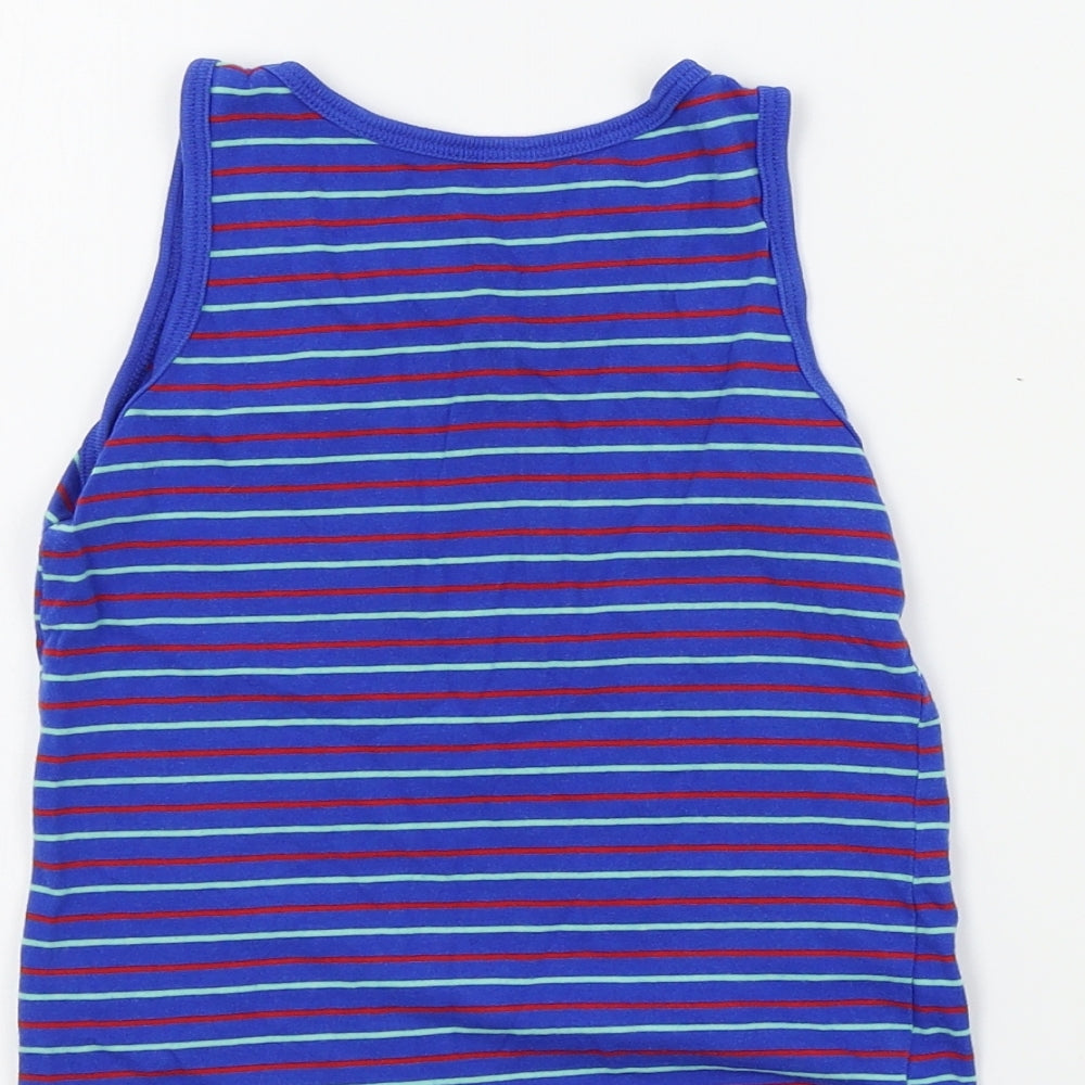 George Boys Blue Striped Basic T-Shirt Size 4-5 Years