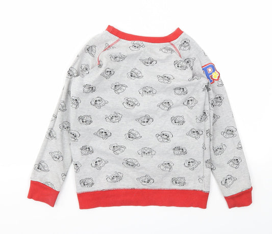 CHARICTER Boys Grey Animal Print Pullover Hoodie Size 8 Years