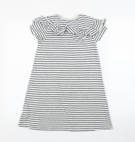 NEXT Girls Grey Striped A-Line Size 9 Years