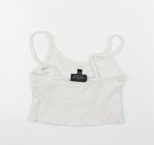 Topshop Womens White Camisole Blouse Size 4 - Cropped