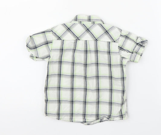 H&M Boys Green Plaid Basic Button-Up Size 12 Months