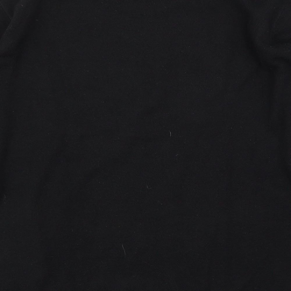 Brand and care label for Taylor & Wright men’s black jumper, size L