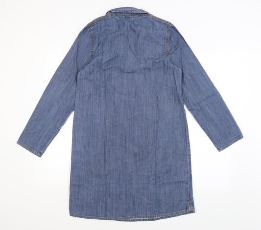 Blue 73 Womens Blue A-Line Size 8