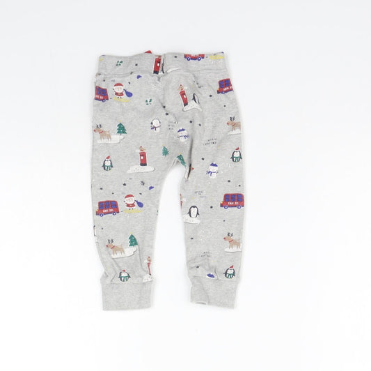 George Girls Grey Geometric Jogger Trousers Size 9-12 Months - washable mark