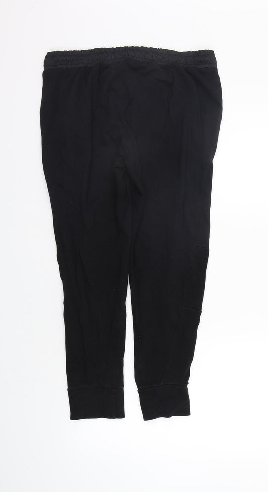 SOFT GREY Womens Black Jogger Trousers Size 12 L24 in - washable mark