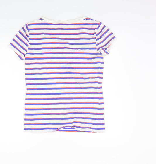 Gap Womens Blue Striped Basic T-Shirt Size S
