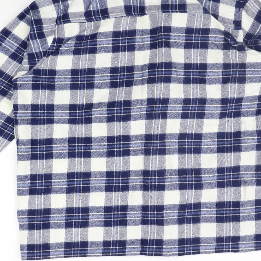 PRETTYLITTLETHING Womens Blue Check Basic Button-Up Size 14