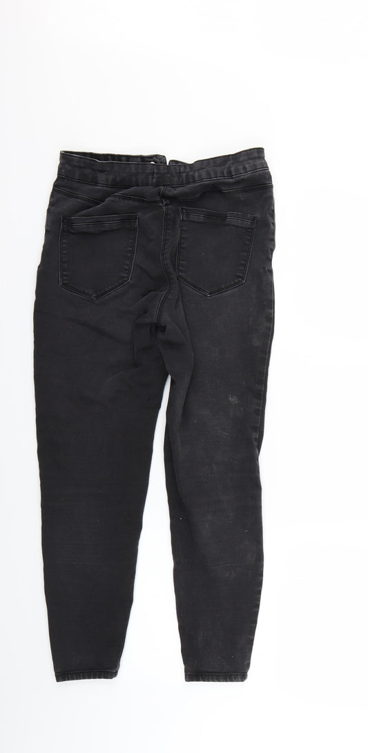 Papaya Womens Black Denim Skinny Jeans Size 12 L22 in