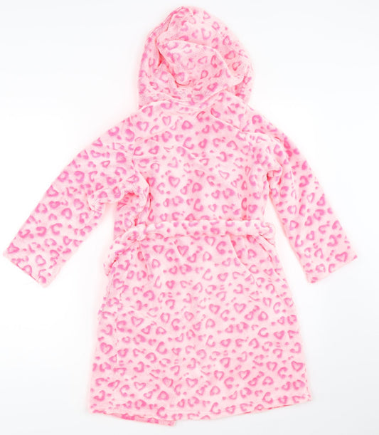 Marks and Spencer Girls Pink Animal Print Top Robe Size 6-7 Years