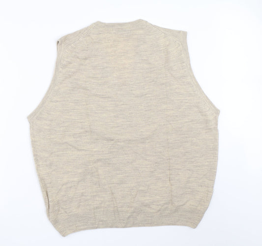 MC Casuals Mens Beige Vest Jumper Size L