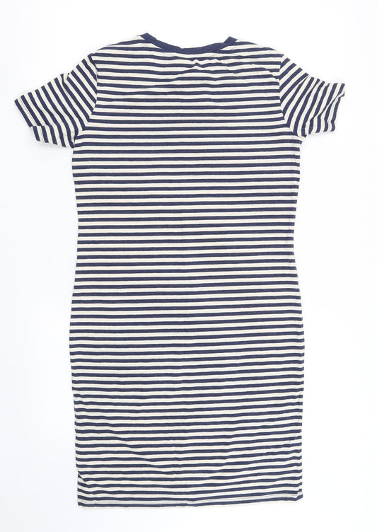 H&M Womens White Striped A-Line Size M