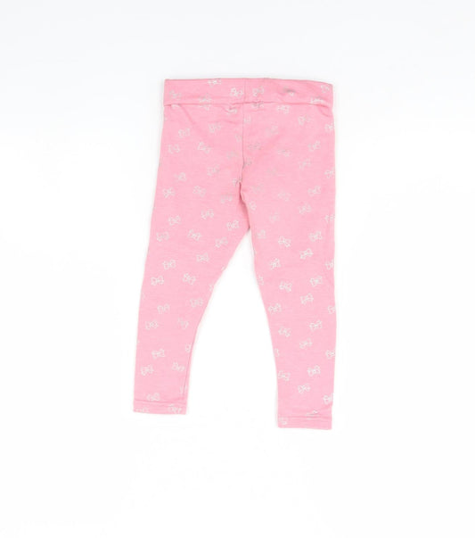 Primark Girls Pink Spotted Capri Trousers Size 2 Years - BOW