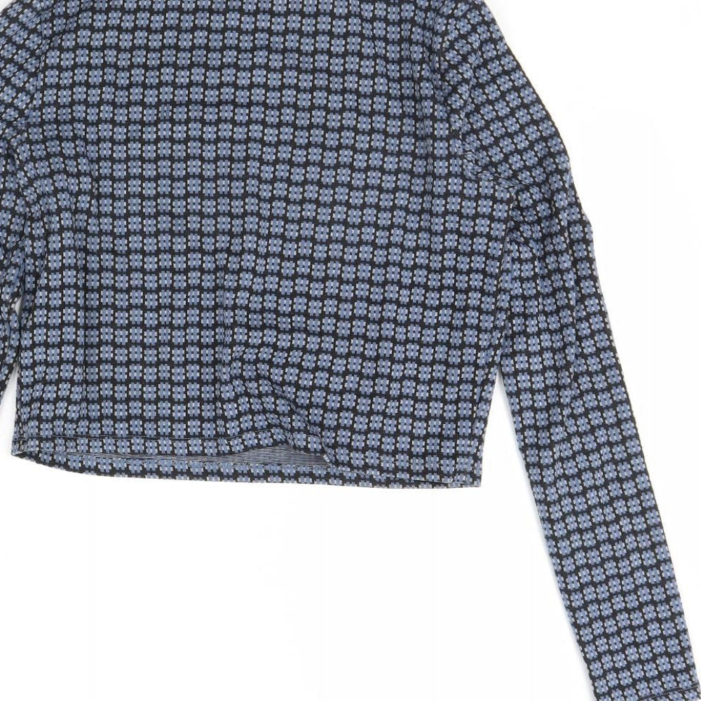 Topshop Womens Blue Geometric Pullover Jumper Size 12