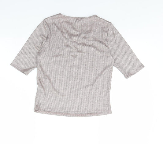 New Look Womens Pink Cropped Blouse Size 12