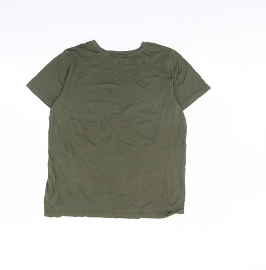 FOREVER 21 Womens Green Basic T-Shirt Size L
